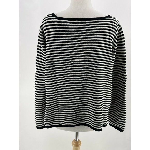Eileen Fisher Black and White Striped Sweater - Picture 3 of 8